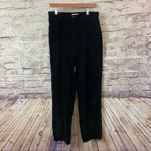 Covington Black Velour Flat Front Straight Leg Pants